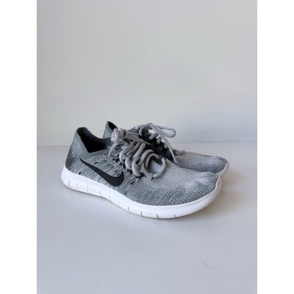 Nike Free RN Flyknit 2018 Womens Size 8 Shoes Oreo Black White Running Sneaker - Picture 5 of 7